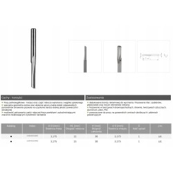 GLOBUS Frez trzpieniowy VHM do grawerowania walco.