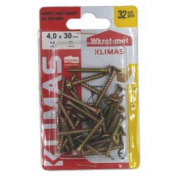 Wkręty hartowane do drewna 4,0x30mm PZ-2 x32 sztuk