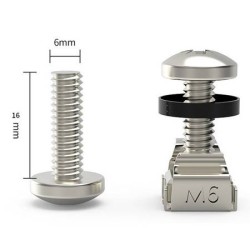 Śruba koszyczkowa M6x16 niklowana do szaf rack x10