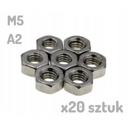 Nakrętka nierdzewna A2 M5 DIN 934 x 20 sztuk