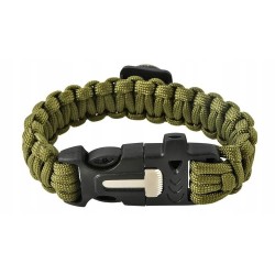Bransoletka SURVIVAL z akcesoriami zielona (5 w 1)