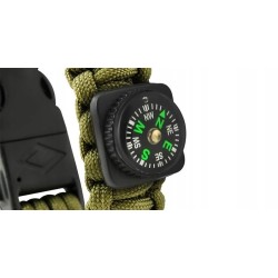 Bransoletka SURVIVAL z akcesoriami zielona (5 w 1)