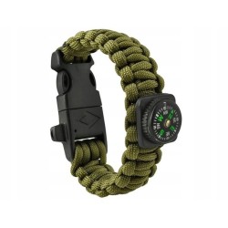Bransoletka SURVIVAL z akcesoriami zielona (5 w 1)
