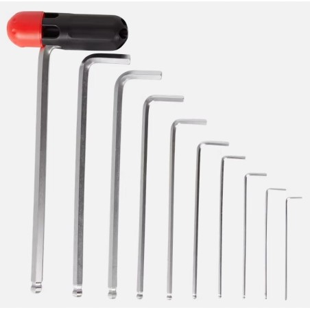 Klucze trzpieniowe imbusowe 1,5-10,0 z kulką 11elementów