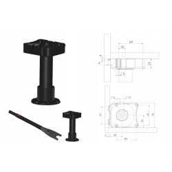 Nóżka do mebli kuchennych, typ EV-S 100mm x 1szutka