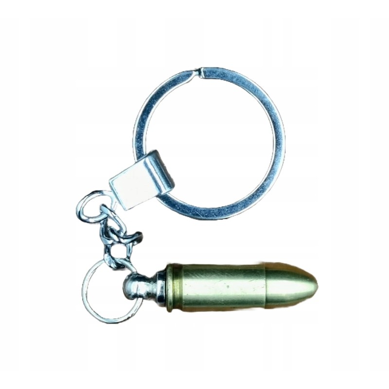 Breloczek do kluczy 9mm wykonany z mosiężnej łuski
