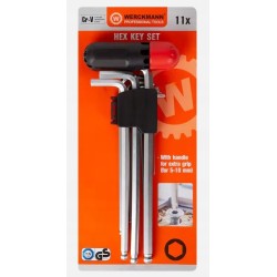 Klucze trzpieniowe imbusowe 1,5-10,0 z kulką 11elementów