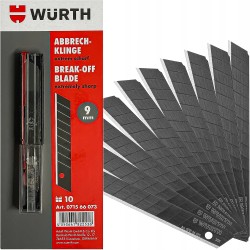WURTH EXTRA OSTRZA NOŻA DO NOŻYKA WYMIENNE ŁAMANE W DOZOWNIKU 9mm 10 sztuk