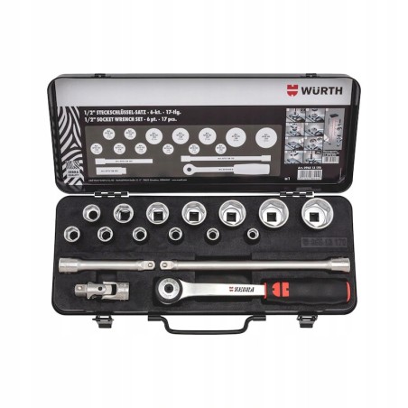 Zestaw kluczy nasadkowych z grzechotką 1/2 cala 17 elementów | 096513170