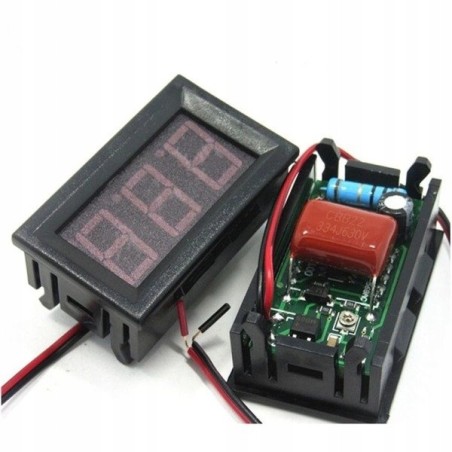 Miernik woltomierz cyfrowy mini 70V - 500V AC- CZERWONY