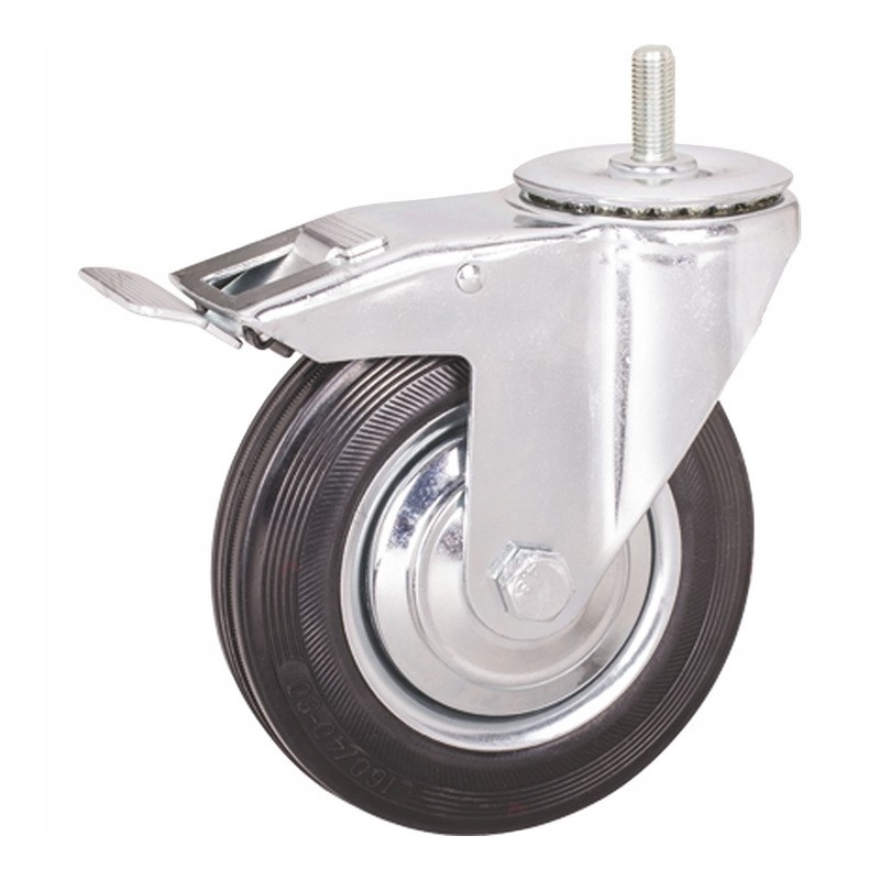 Koło obrotowe z hamulcem 100mm 70kg trzpień M12