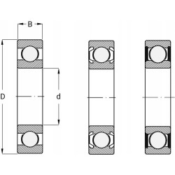 Łożysko kulkowe nierdzewne SS 6905 RS 2RS 25x42x9mm | SS 61905 2RS