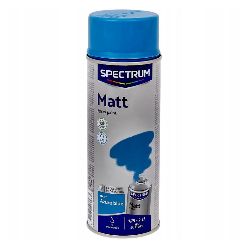 Lakier farba w sprayu LAZUROWY NIEBIESKI matowa (azure blue) 400ml