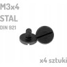 Śruba stalowa M3x4 mm DIN 921 x 4 sztuki do kabury okładzin