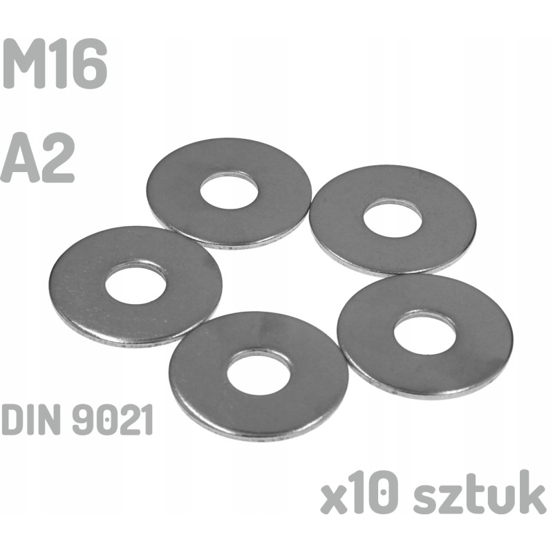 Podkładka nierdzewna A2 M16 DIN 9021 INOX x10 sztuk