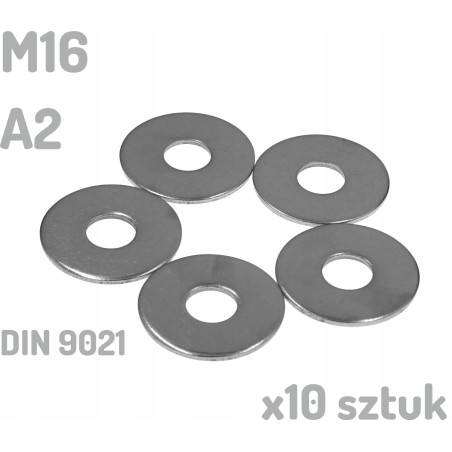 Podkładka nierdzewna A2 M16 DIN 9021 INOX x10 sztuk