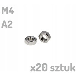 Nakrętka nierdzewna A2 M4 DIN 934 INOX x20 sztuk