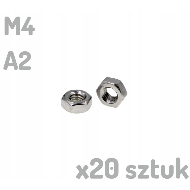 Nakrętka nierdzewna A2 M4 DIN 934 INOX x20 sztuk