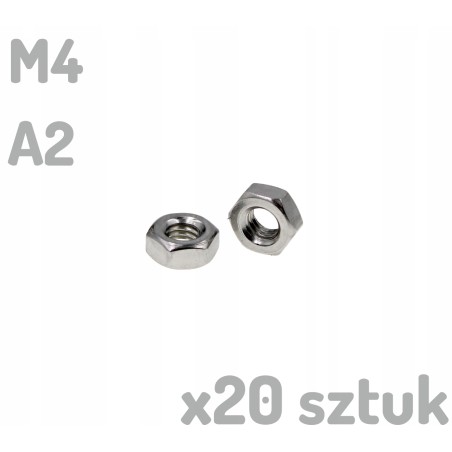 Nakrętka nierdzewna A2 M4 DIN 934 INOX x20 sztuk