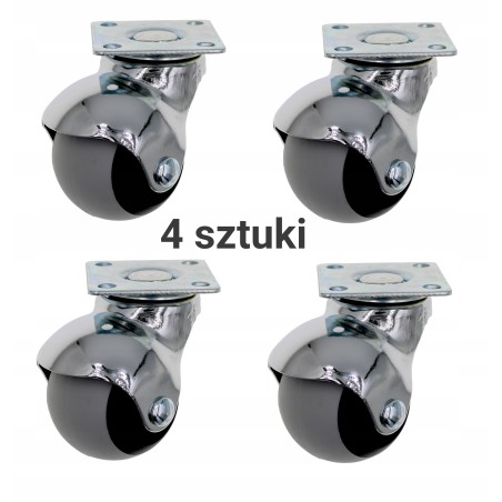 Koło meblowe kula 40mm z płytką BP40TPR x4 sztuki