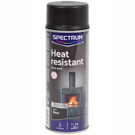 Farba spray wysokotemperaturowa czarna mat. 400ml
