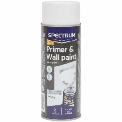Podkład w sprayu i farba do ścian biała 2w1 400ml