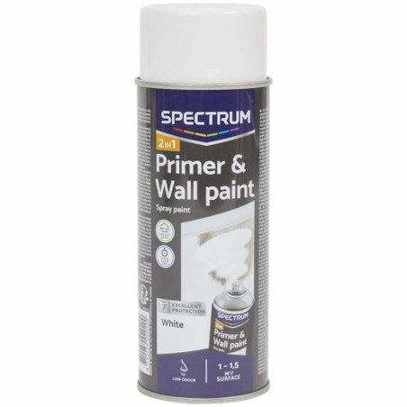 Podkład w sprayu i farba do ścian biała 2w1 400ml