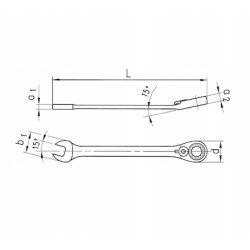 Klucz płasko-oczkowy z grzechotką MULTI 13 mm
