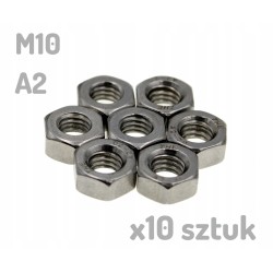 Nakrętka nierdzewna A2 M10 DIN 934 x 10 sztuk