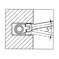 Klucz płasko-oczkowy z grzechotką i przegubem, prosty SW 10 mm