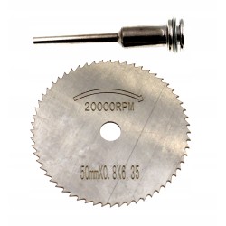 Piła tarczowa do drewna HSS-50mm + oś 3mm komplet!