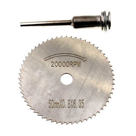 Piła tarczowa do drewna HSS-50mm + oś 3mm komplet!