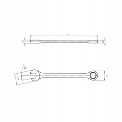 Klucz płasko-oczkowy z grzechotką prosty SW 19 mm
