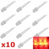 10x dioda LED 3mm czerwona jasna clear 20mA