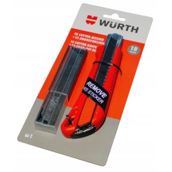 Zestaw nóż monterski plus 13 ostrzy 18mm Wurth