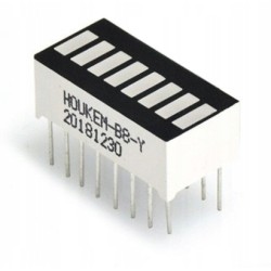 Wskaźnik LED czerwona podziałka skala 8 x LED