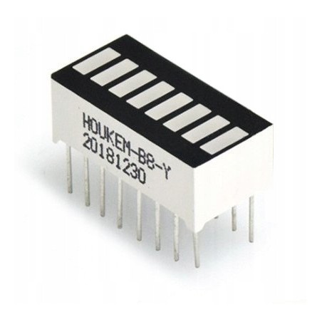 Wskaźnik LED czerwona podziałka skala 8 x LED