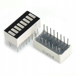 Wskaźnik LED czerwona podziałka skala 8 x LED