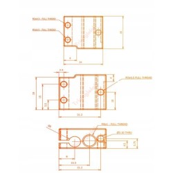 Blok grzejny E3D V6 20x20x12mm HoTEnd MK7/MK8