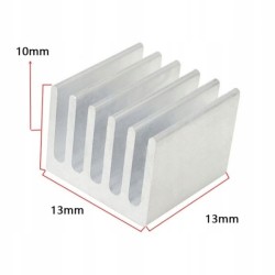 Radiator aluminiowy 13x13x10mm srebrny