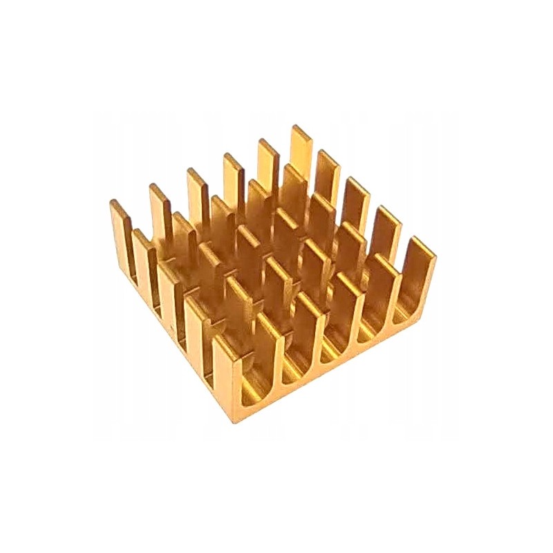 Radiator aluminiowy 22x22x10mm złoty