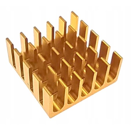 Radiator aluminiowy 22x22x10mm złoty