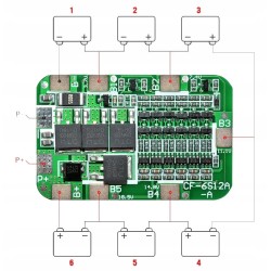 Ładowarka i ochrona ogniw 18650 BMS 6S 22,2V 12A