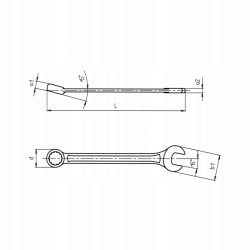 Wurth Klucz płasko-oczkowy krótki, chromowany ZEBRA 30mm / 340mm
