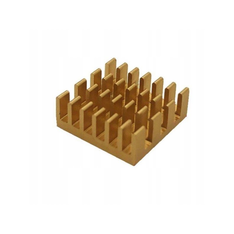 Radiator aluminiowy 14x14x6mm złoty