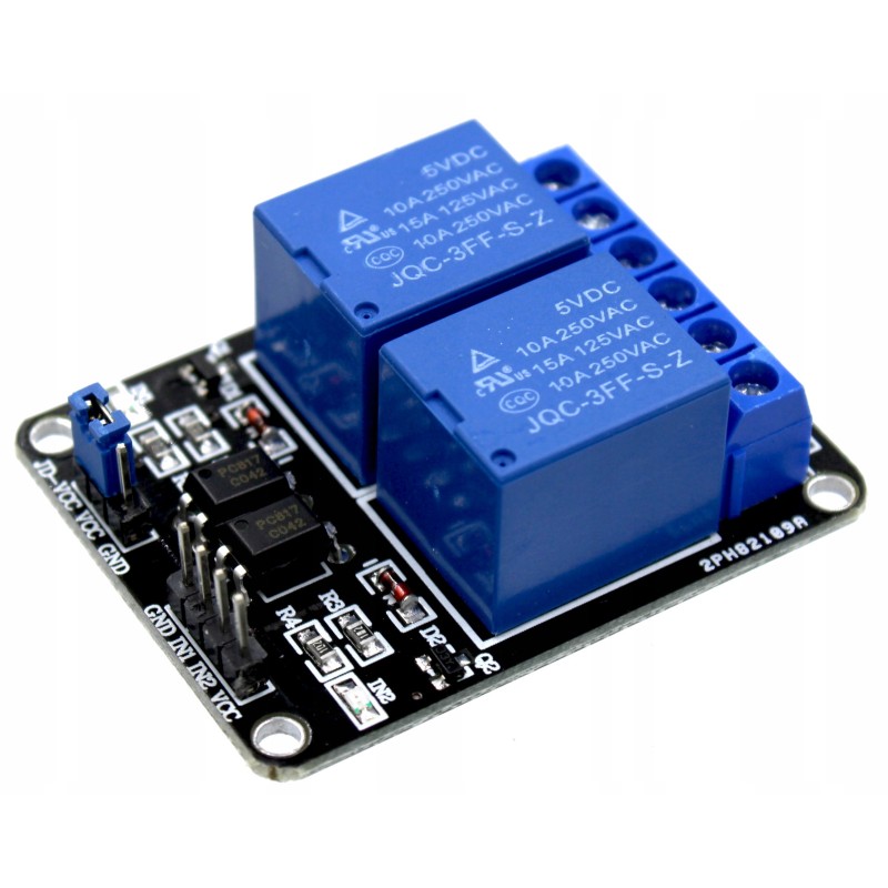 Przekaźnik 2-kanały 5V 10A/250V optoizolacja