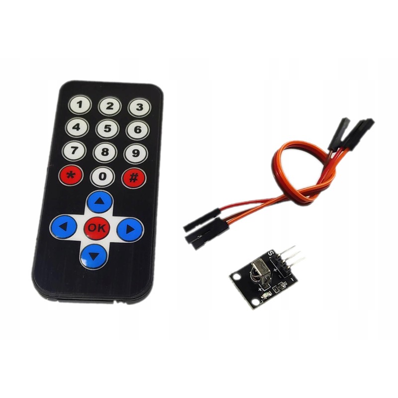 Pilot IR 17 przycisków z odbiornikiem podczerwieni