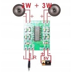 Moduł mini wzmacniacz audio 2x3W 5V PAM8403