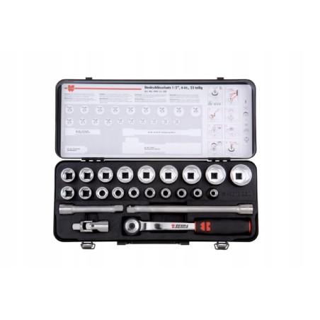 Wurth Zestaw kluczy nasadowych z grzechotką 1/2" 23 elementy | 096513230