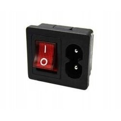 Gniazdo IEC męskie ósemka do obudowy z włącznikiem